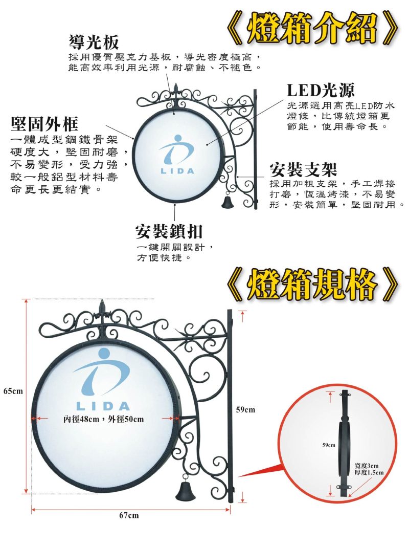 雅藝燈箱規格